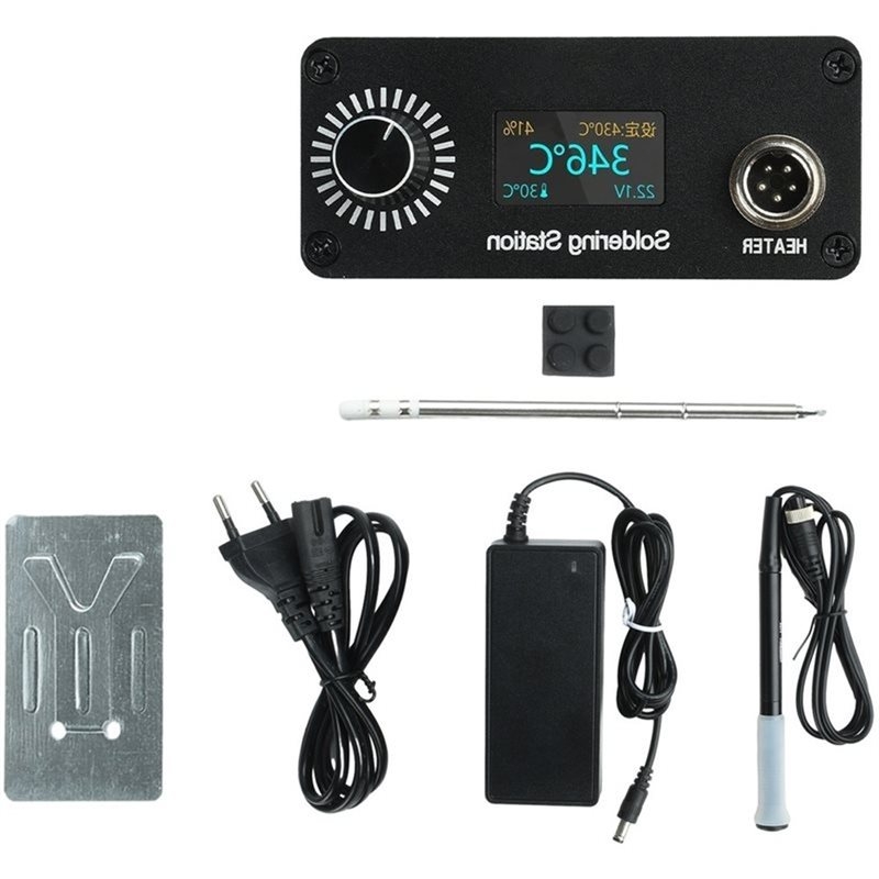 Soldering Station T12 Oled - 【A56X】T12 ポータブルミニデジタルはんだ付けステーション OLED ディスプレイ付き家庭修理用プロフェッショナルアイロンツールキット EU プラグ