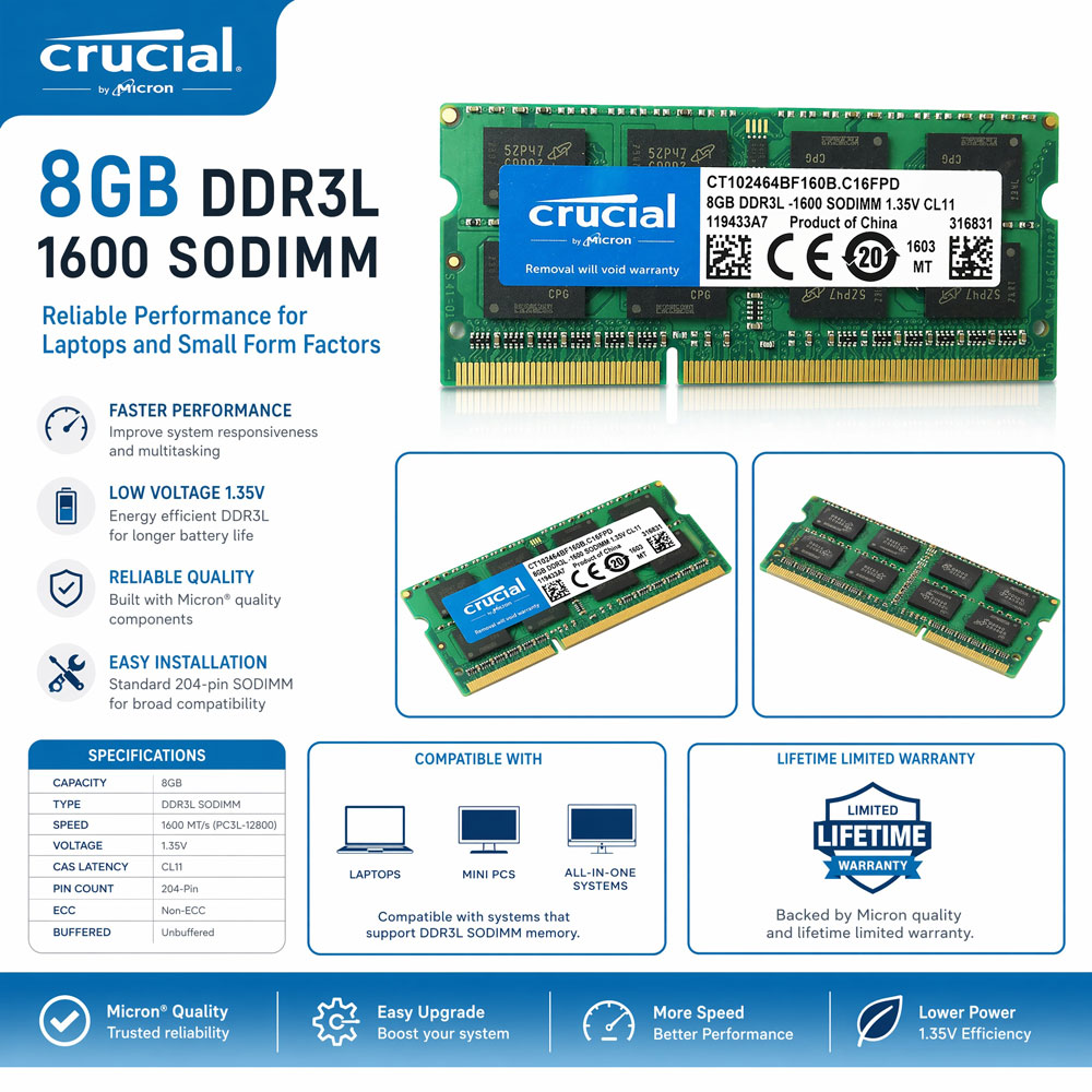 Khadas Vim4 8Gb - Crucial DDR3 DDR3L ラップトップメモリ​​ RAM 8GB