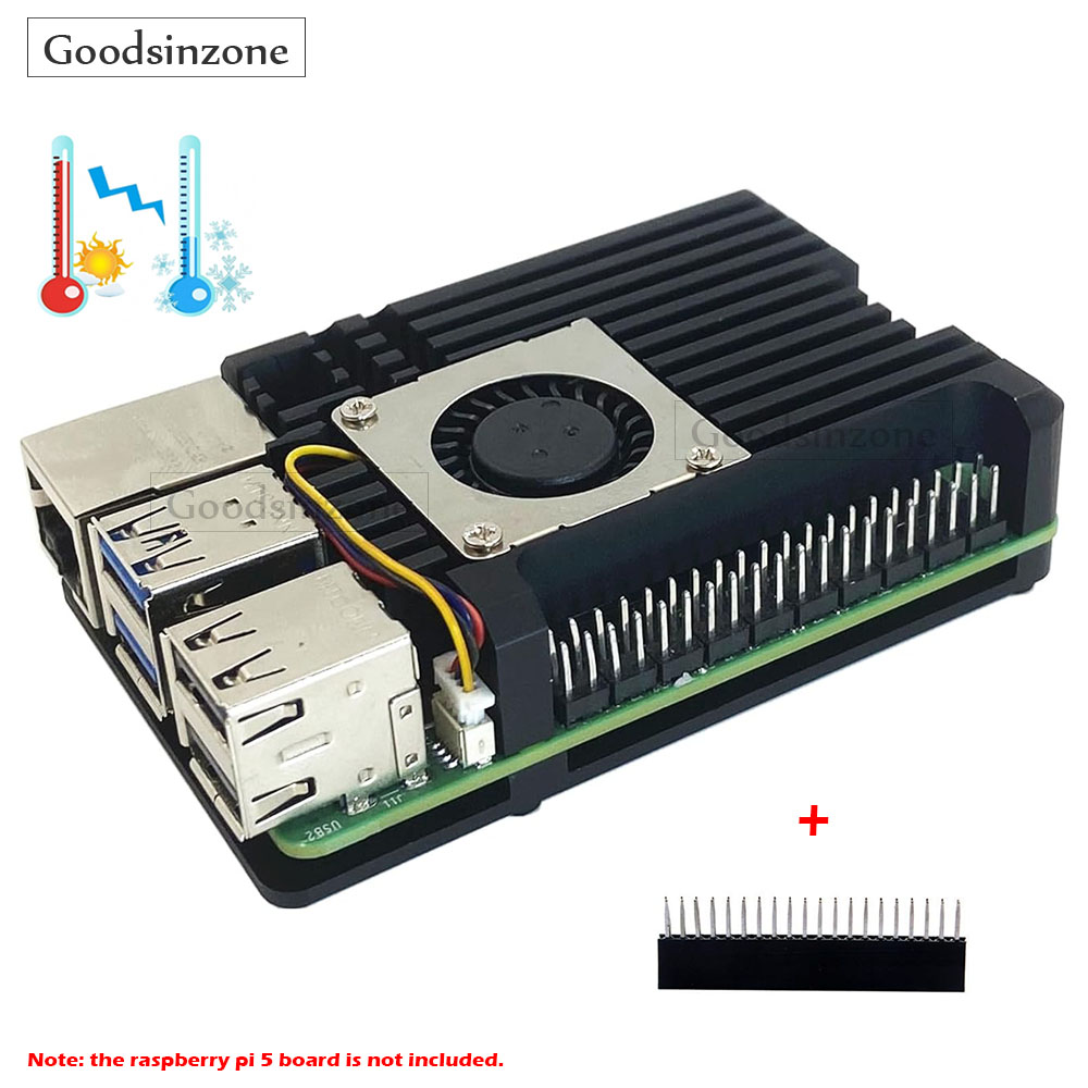 Raspberry Pi 5 8Gb Kit - Raspberry Pi 5 アルミニウム合金アーマーケース、ファンキット付きケース + GPIO