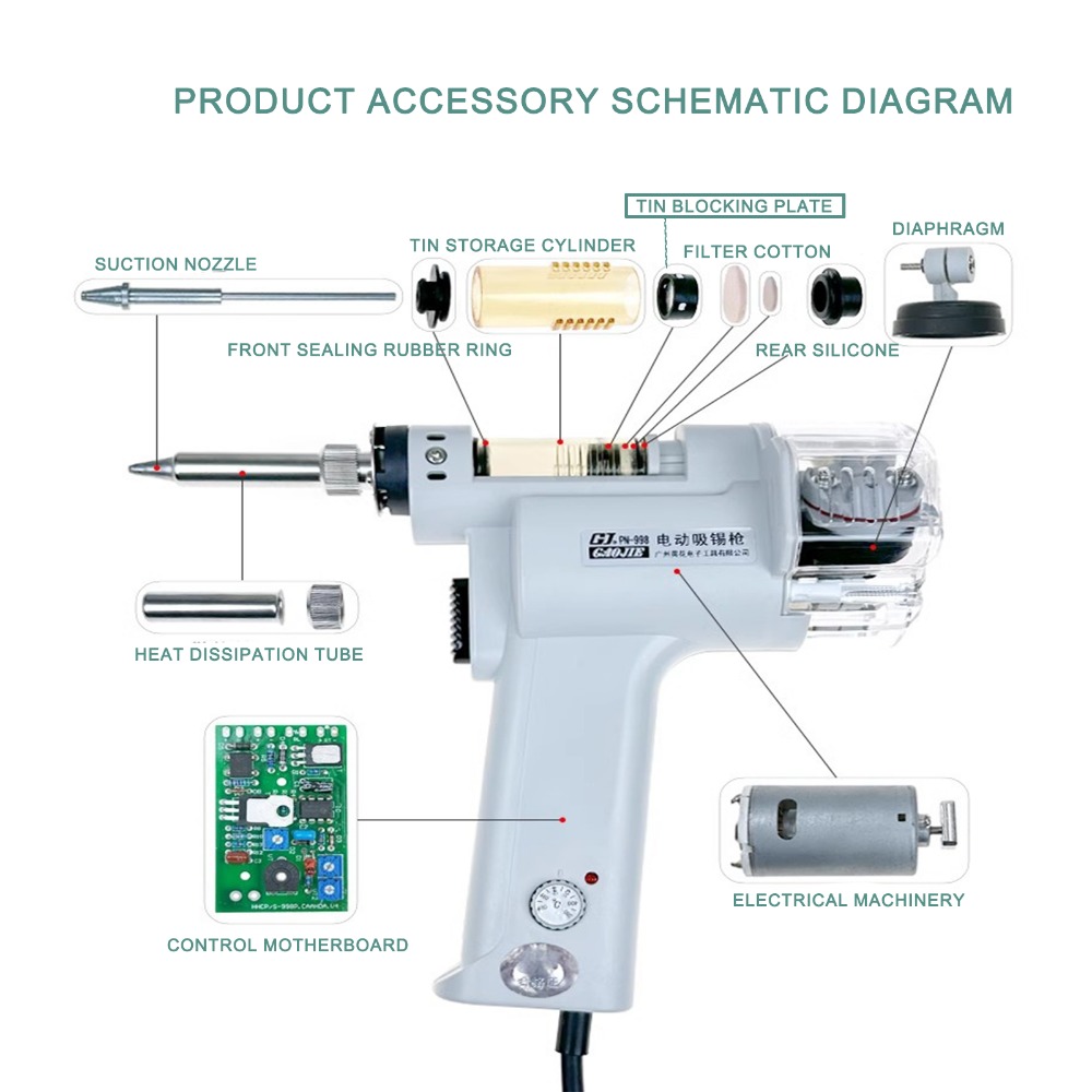 S-993A シングルポンプ電動はんだ除去ガン電動真空はんだ - Desoldering Gun Vacuum Electric のレビューと価格