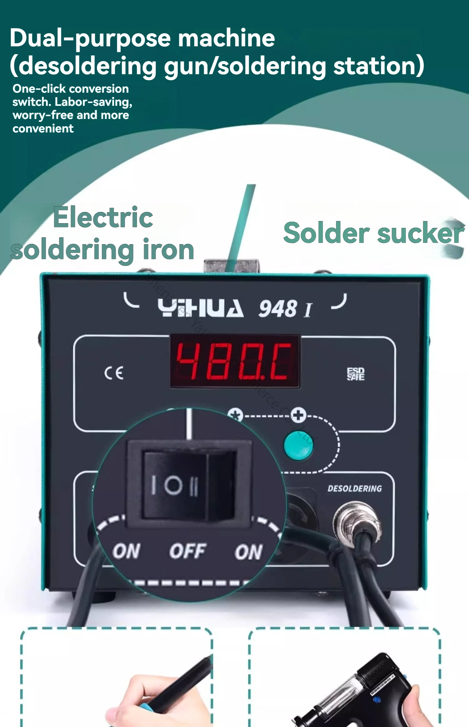 新しい 948-I 自動電気はんだ吸い取りポンプハイパワー電 - Desoldering Gun Vacuum Electric のレビューと価格