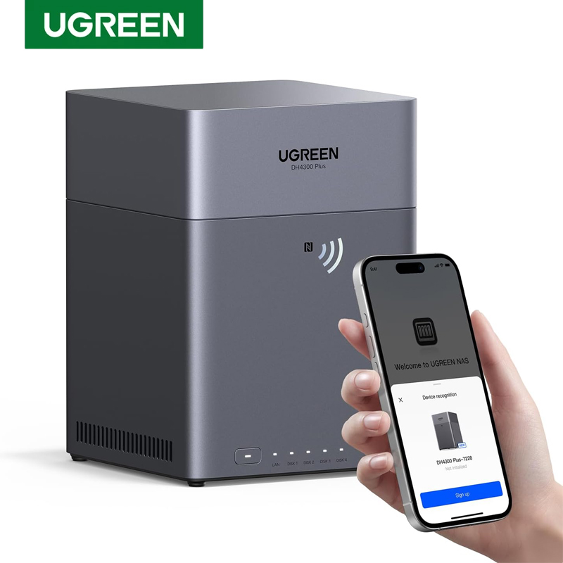 UGREEN NAS DH4300 Plus 4ベイ デスク - Khadas Vim4 8Gb のレビューと価格
